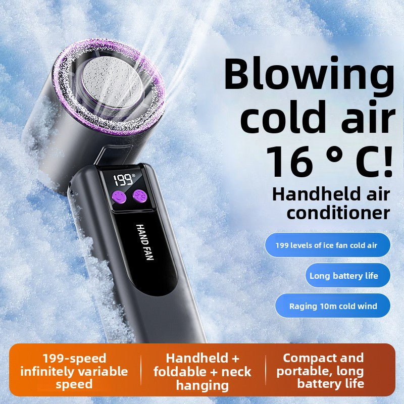 Portable Rechargeable Ice Cooling Handheld Fan