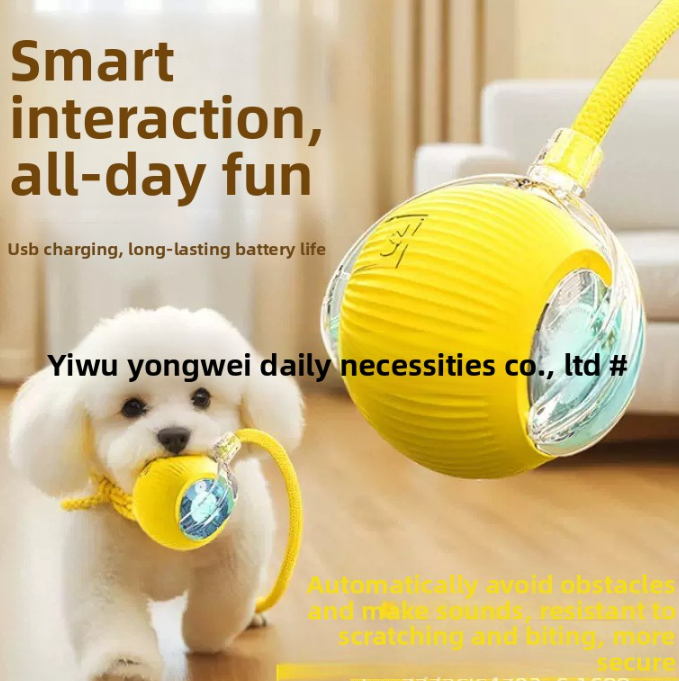 Automatic Self-Rolling Cat Toy Ball with Charging Cable