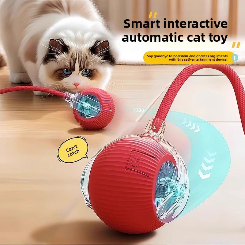 Automatic Self-Rolling Cat Toy Ball with Charging Cable