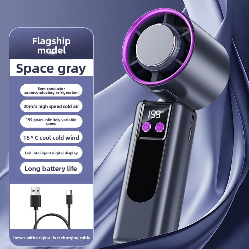 Portable Rechargeable Ice Cooling Handheld Fan